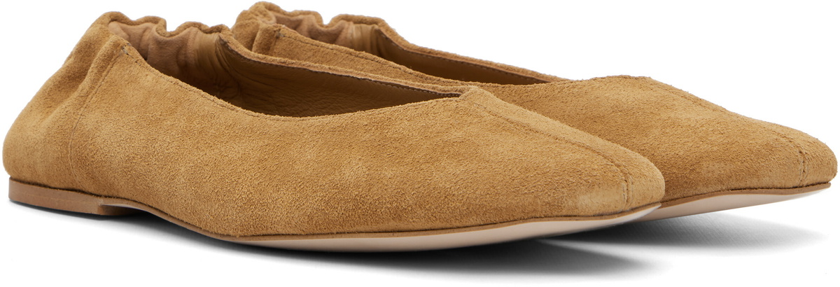 A.P.C. Beige Suede Ballerina Flats