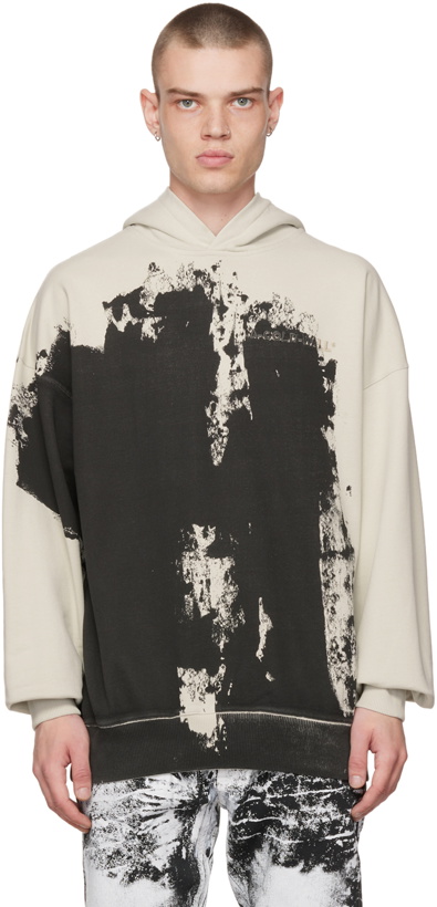 Photo: A-COLD-WALL* Off-White & Black Print Hoodie