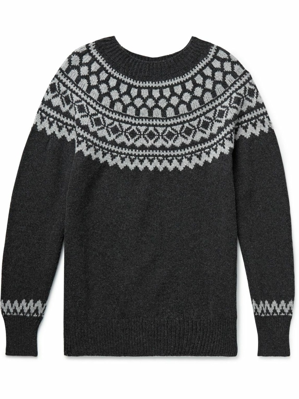 Photo: Howlin' - Strangers in Space Fair Isle Wool Sweater - Gray