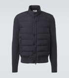 Moncler Down-paneled cotton-blend cardigan