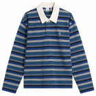 Le Père Men's Long Sleeve Rugby Polo Shirt in Jouvet Stripe