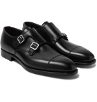 George Cleverley - Thomas Cap-Toe Suede Monk-Strap Shoes - Black