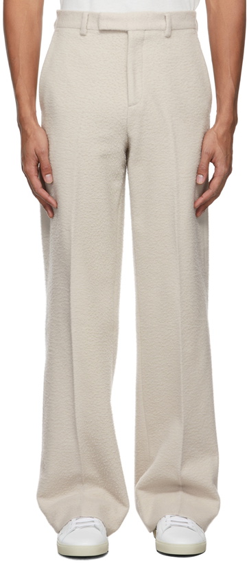 Photo: AMIRI Off-White Fleece Wide-Leg Trousers