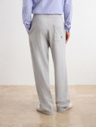 AMI PARIS - Straight-Leg Cotton-Blend Jersey Sweatpants - Gray