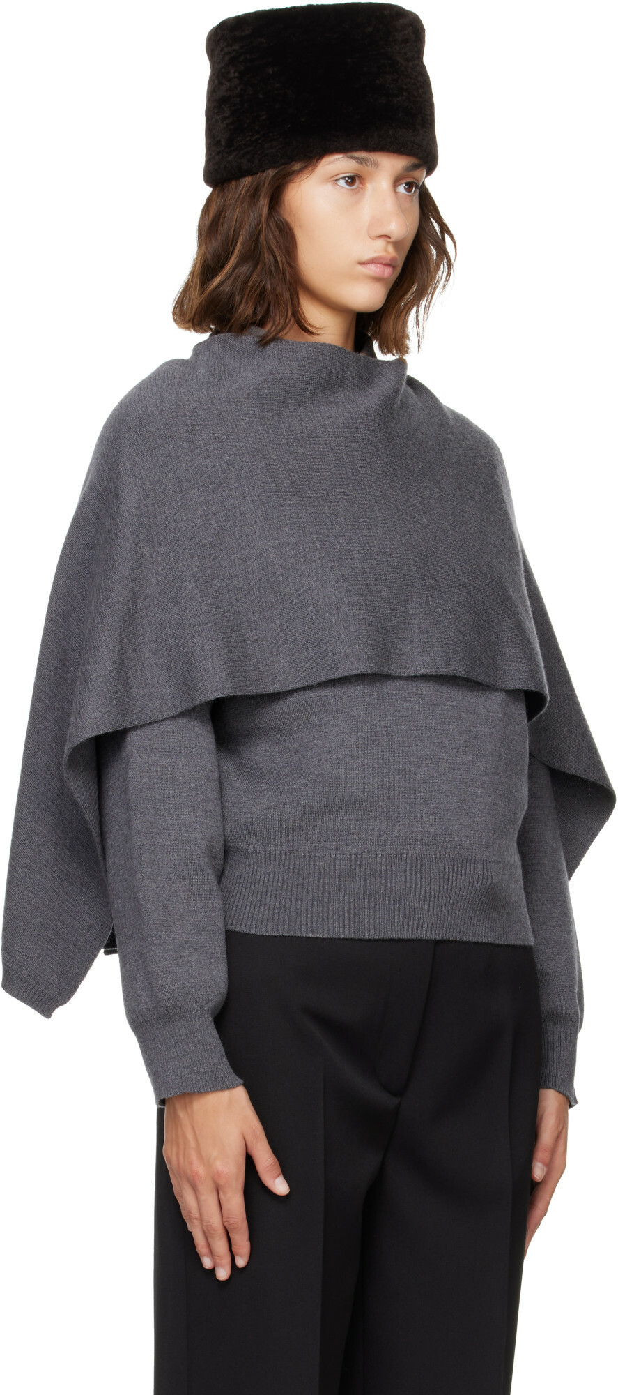 Róhe Gray Cape Sweater