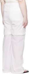 AMOMENTO White Nylon Layered Trousers