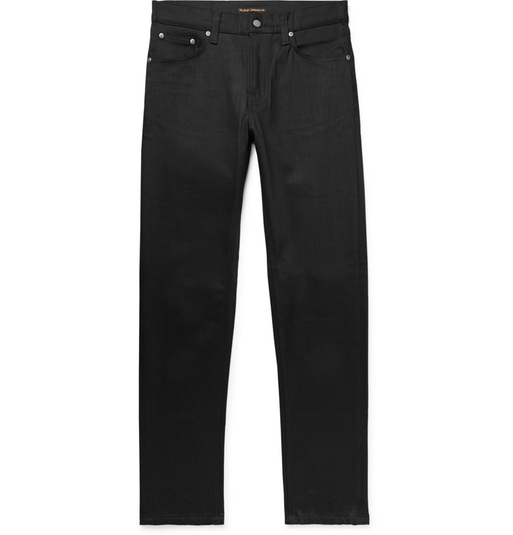 Photo: Nudie Jeans - Steady Eddie II Slim-Fit Tapered Organic Stretch-Denim Jeans - Black