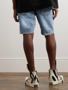 Mastermind World - Logo-Embroidered Straight-Leg Denim Shorts - Blue