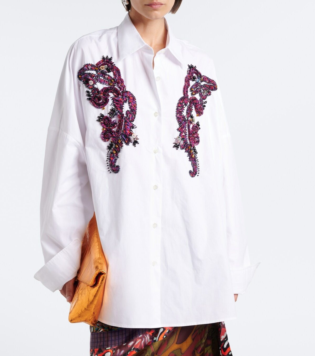 Dries Van Noten Embellished cotton shirt