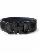 Salvatore Ferragamo - 3.5cm Reversible Leather Belt - Black