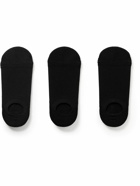 Anonymous Ism - Three-Pack No-Show Cotton-Blend Socks - Black