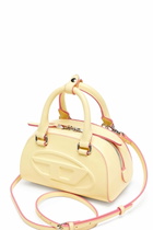 Diesel 1DR Dome-Leather mini bowling bag - Crossbody Bags Womens in Yellow