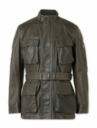 Belstaff - Legacy Trailmaster Panther Waxed-Leather Belted Jacket - Green