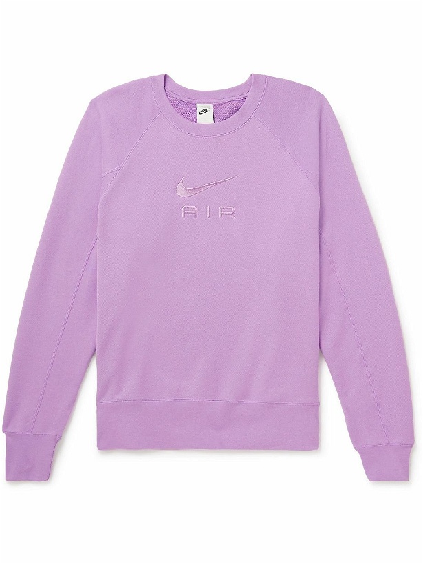Photo: Nike - NSW Logo-Embroidered Cotton-Jersey Sweatshirt - Purple