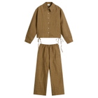 Deiji Studios Women's Tie Hem Linen Set in Pine Check