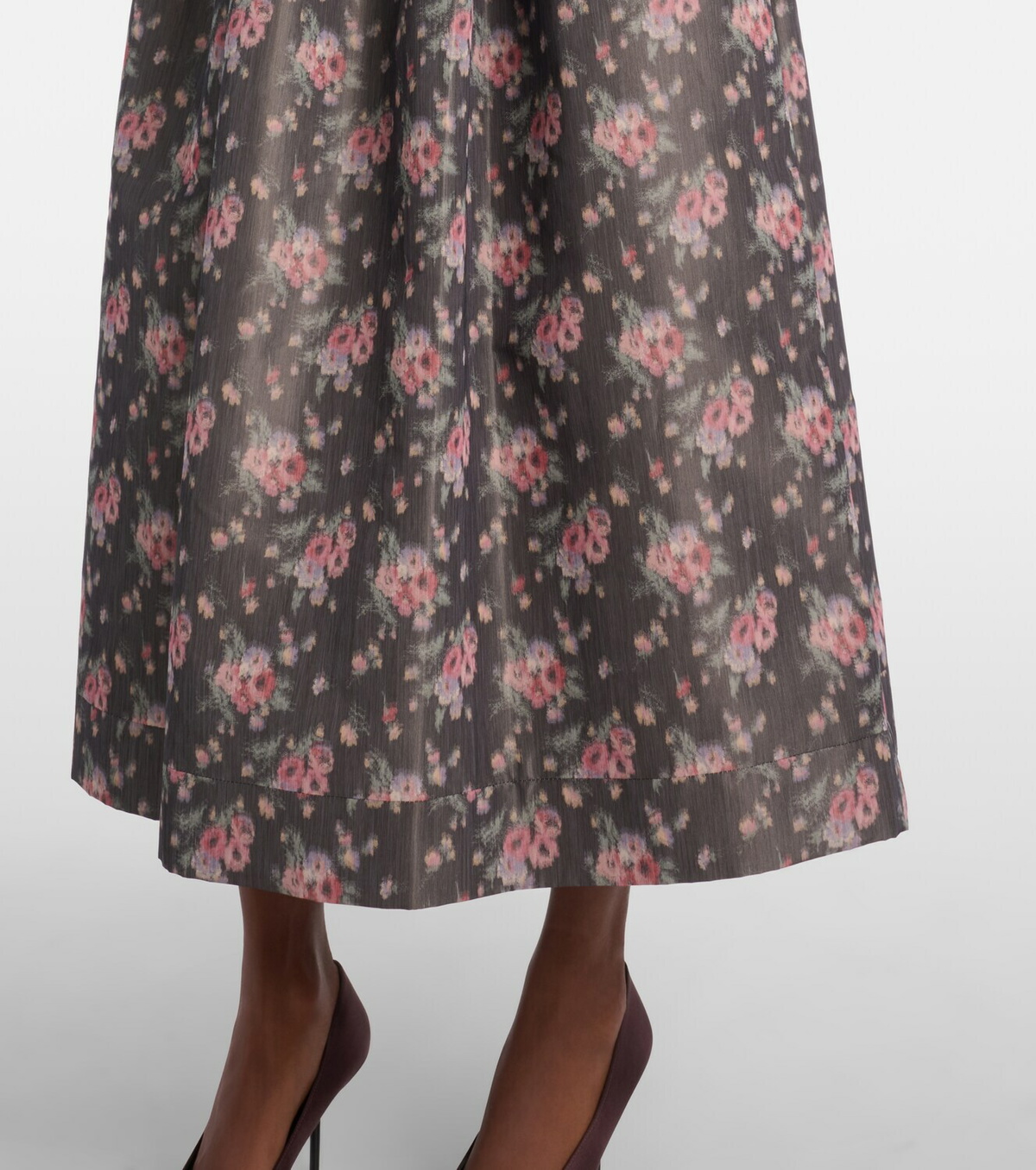 Markarian Apple floral taffeta corset midi dress