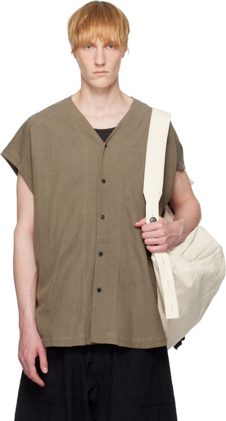 Photo: Jan-Jan Van Essche Taupe O-Project Wrinkled Cloth #104 Shirt