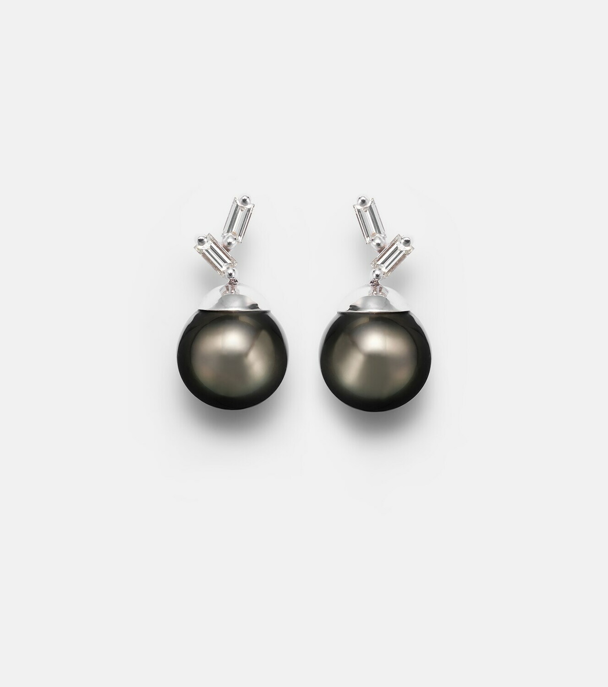 Suzanne Kalan 18kt white gold earrings with diamonds and pearls