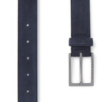 Hugo Boss - 3cm Navy Cedy Suede Belt - Navy