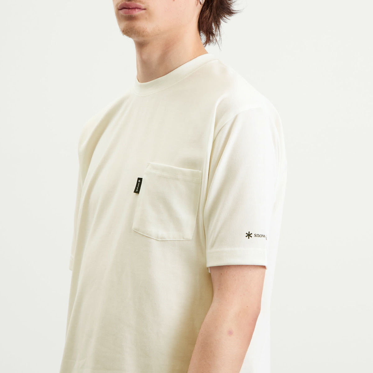 Snow Peak Men's Pocket T-Shirt in Off White