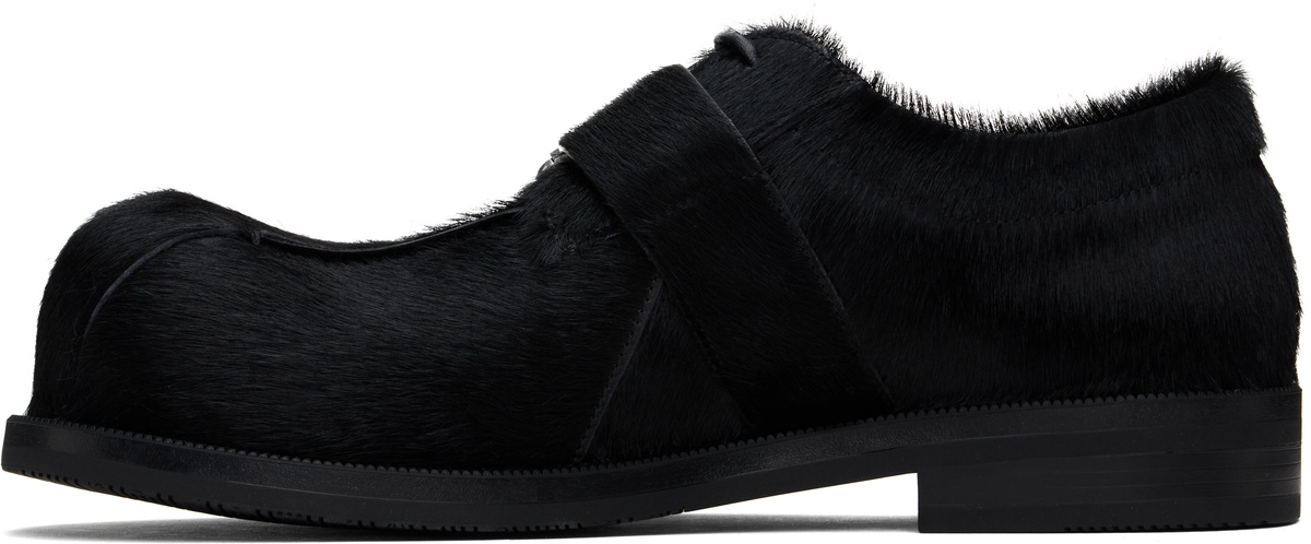 Martine Rose Black Bulb Toe Buckle Loafers