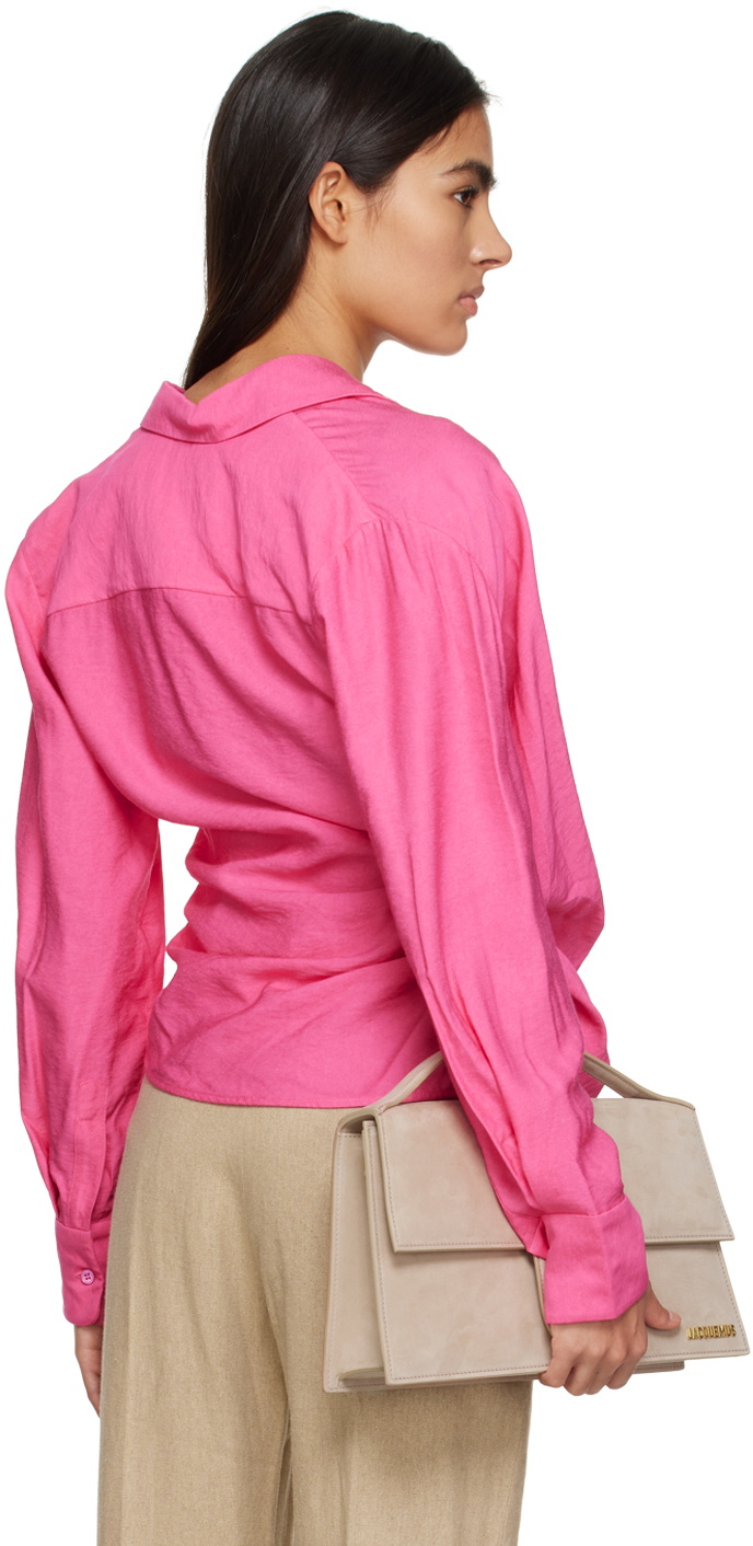 Jacquemus Pink Le Raphia 'La Chemise Bahia' Shirt