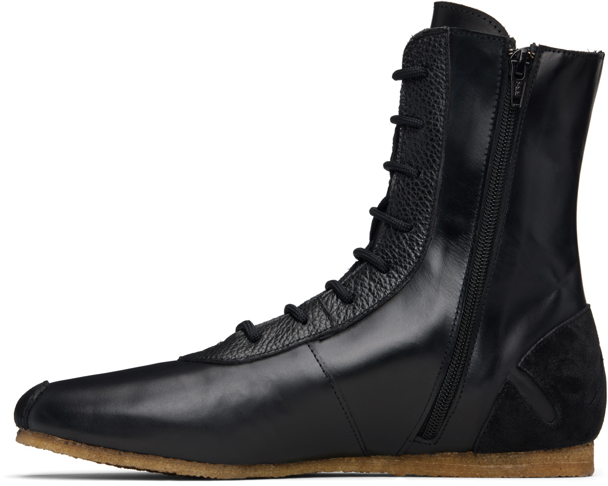 Stefan Cooke Black Slash Heel Boxer Sneakers