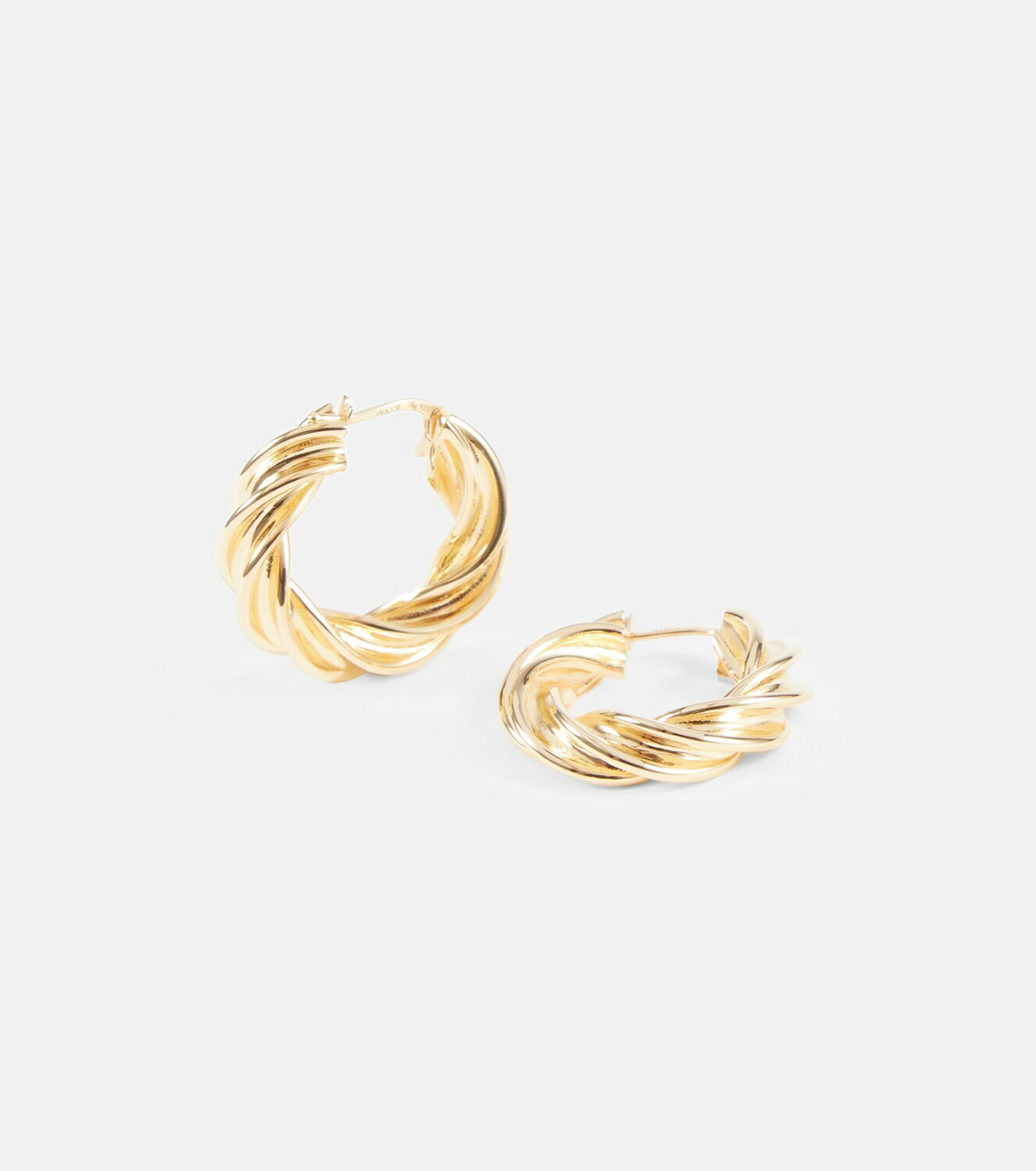 Bottega Veneta Hoop Earrings in Metallic Gold