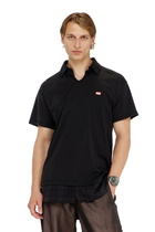 Diesel Jersey polo shirt with check flannel trims - Polos Mens in Black