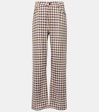 Etro Checked cotton-blend tweed wide-leg pants