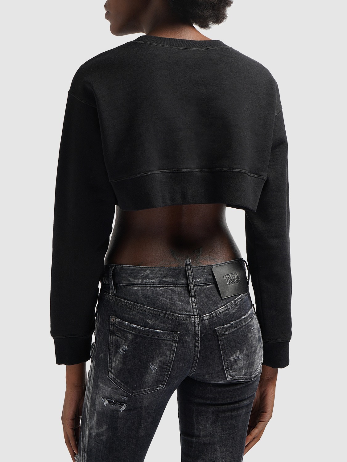 DSQUARED2 - Pac-man Logo Printed Crop Sweatshirt Dsquared2