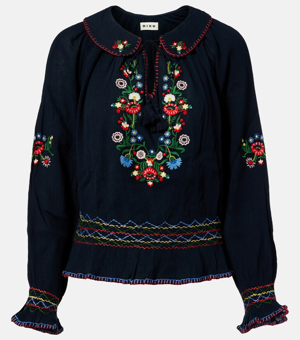 Rixo Sofira embroidered cotton top