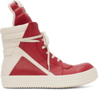 Rick Owens Red Geobasket Sneakers