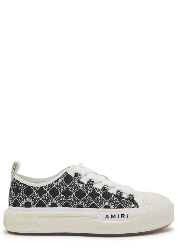 Photo: Amiri MA Quad Court Low Logo-jacquard Leather Sneakers Black