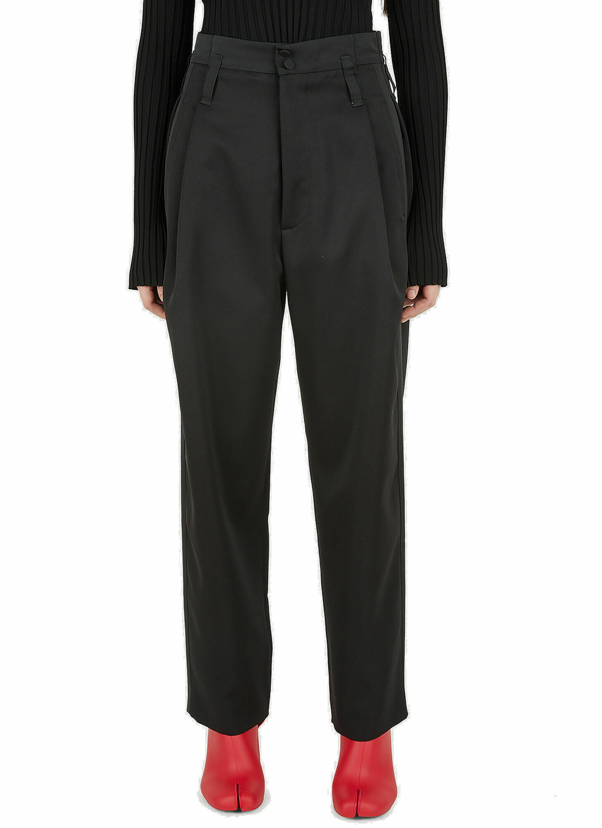 Pleated Tuxedo Pants in Black Meryll Rogge