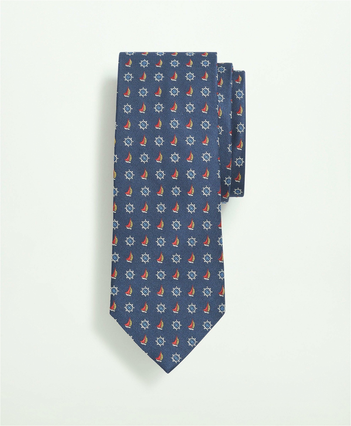 Brooks Brothers Men's Silk Sailboat Pattern Tie | Navy
