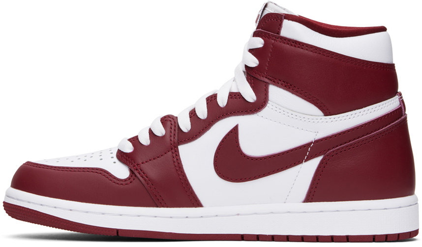 Nike Jordan White & Red Air Jordan 1 Retro High OG Sneakers