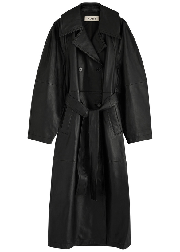 Photo: Rohe Belted Leather Trench Coat Black