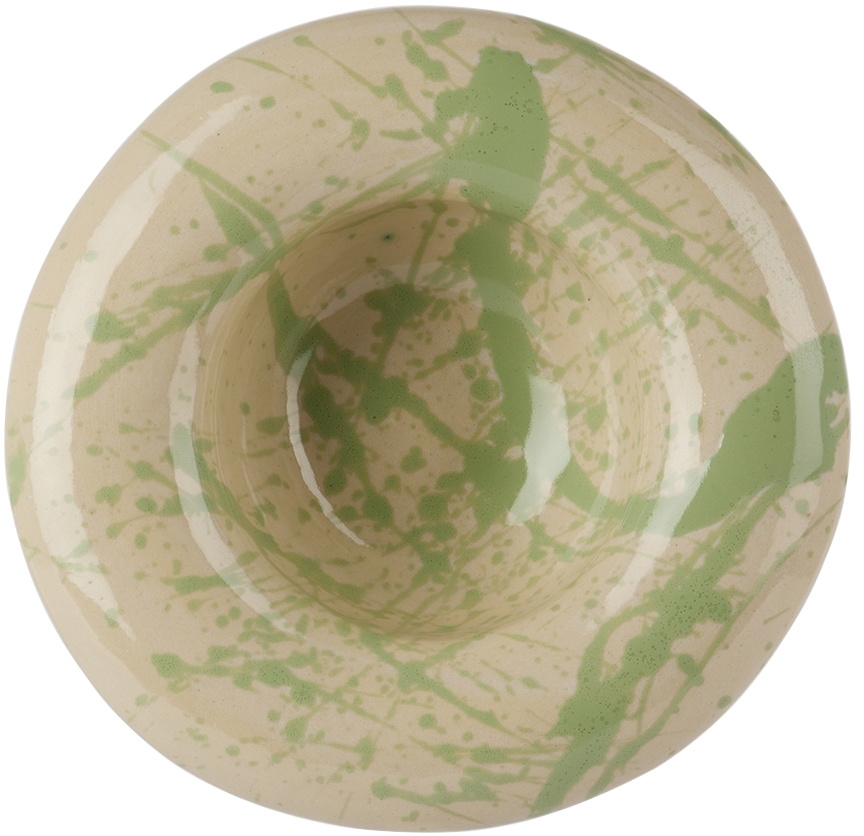 BOMBAC Off-White & Green Splatter Big Bowl
