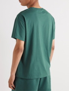 7 DAYS ACTIVE - Logo-Print Organic Cotton-Jersey Running T-Shirt - Green