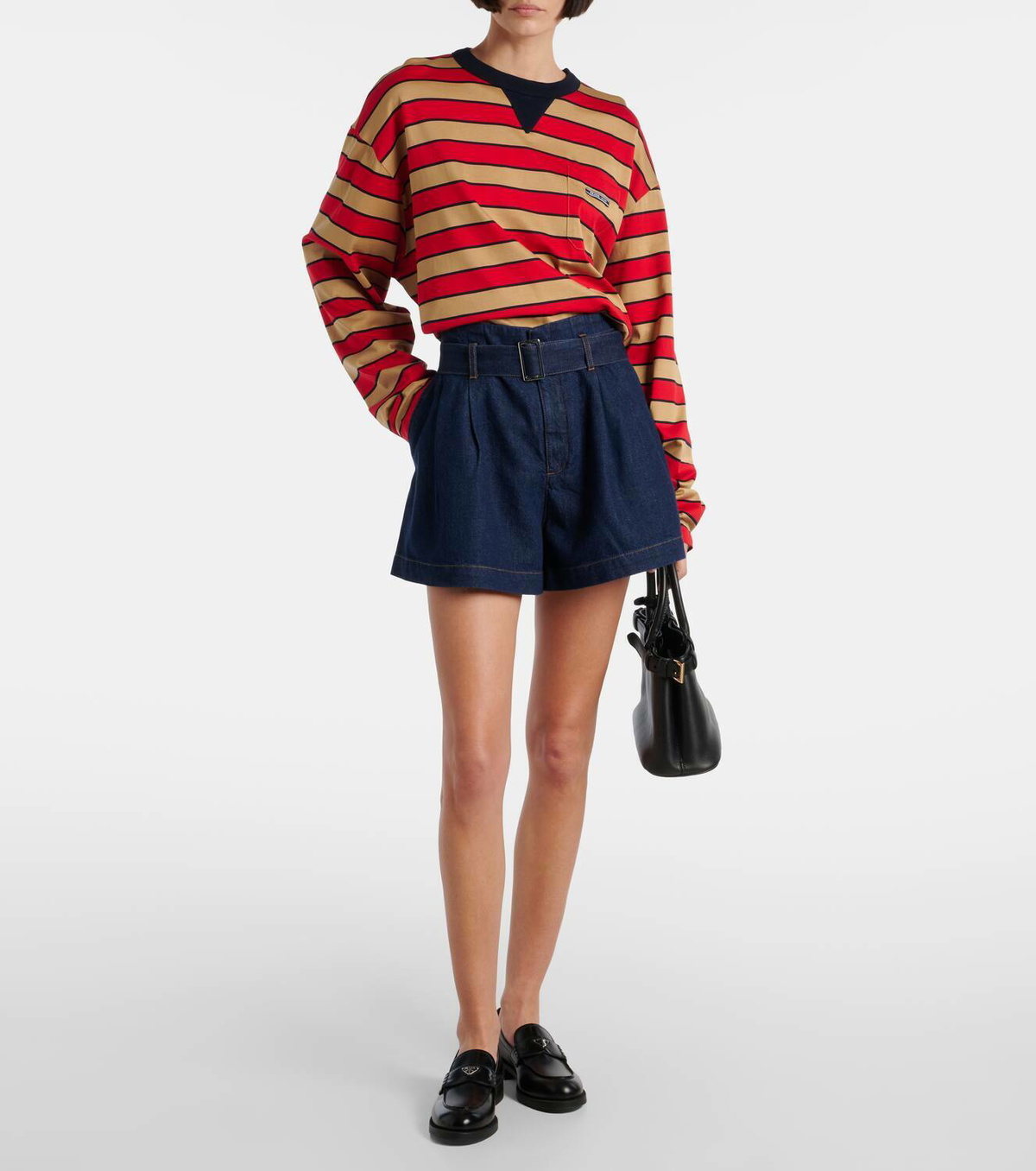 Frame The Paper Bag belted denim shorts