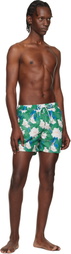 BOSS Green Logo-Detail Floral Print Swim Shorts