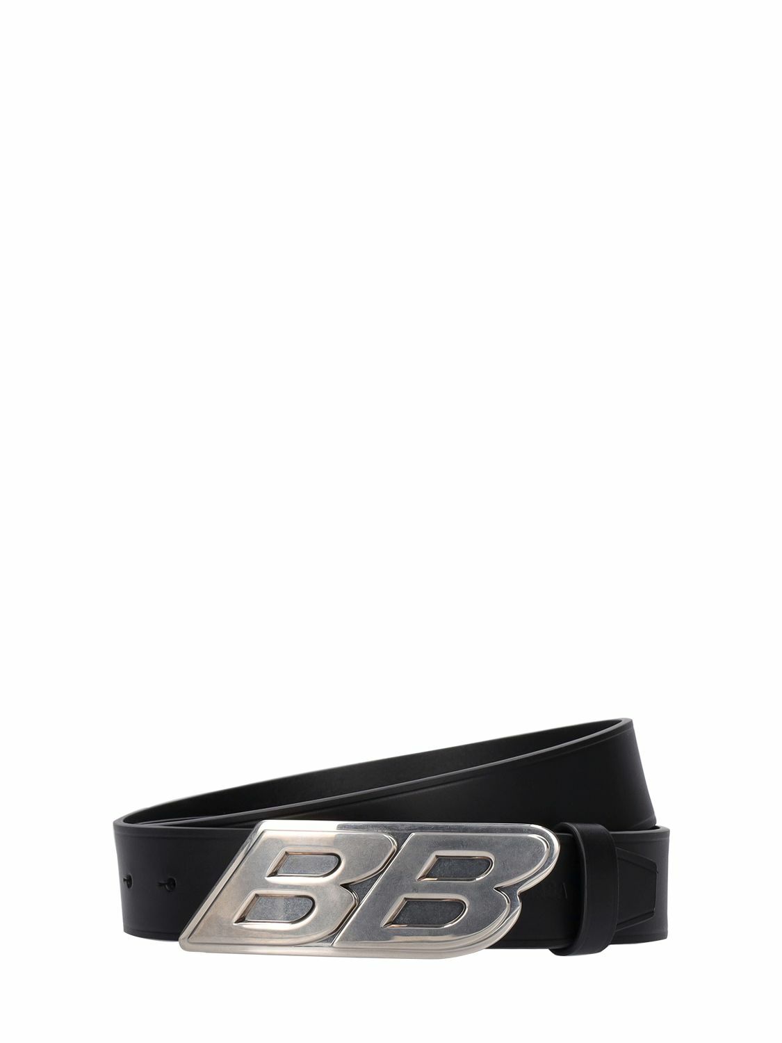 BALENCIAGA - 3.5cm Bb Moto Leather Belt Balenciaga