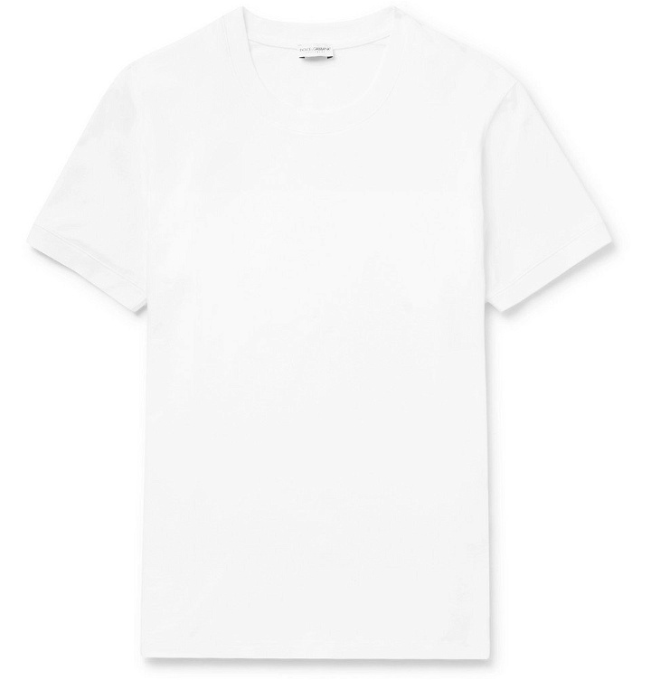 Photo: Dolce & Gabbana - Stretch-Cotton Jersey T-Shirt - Men - White
