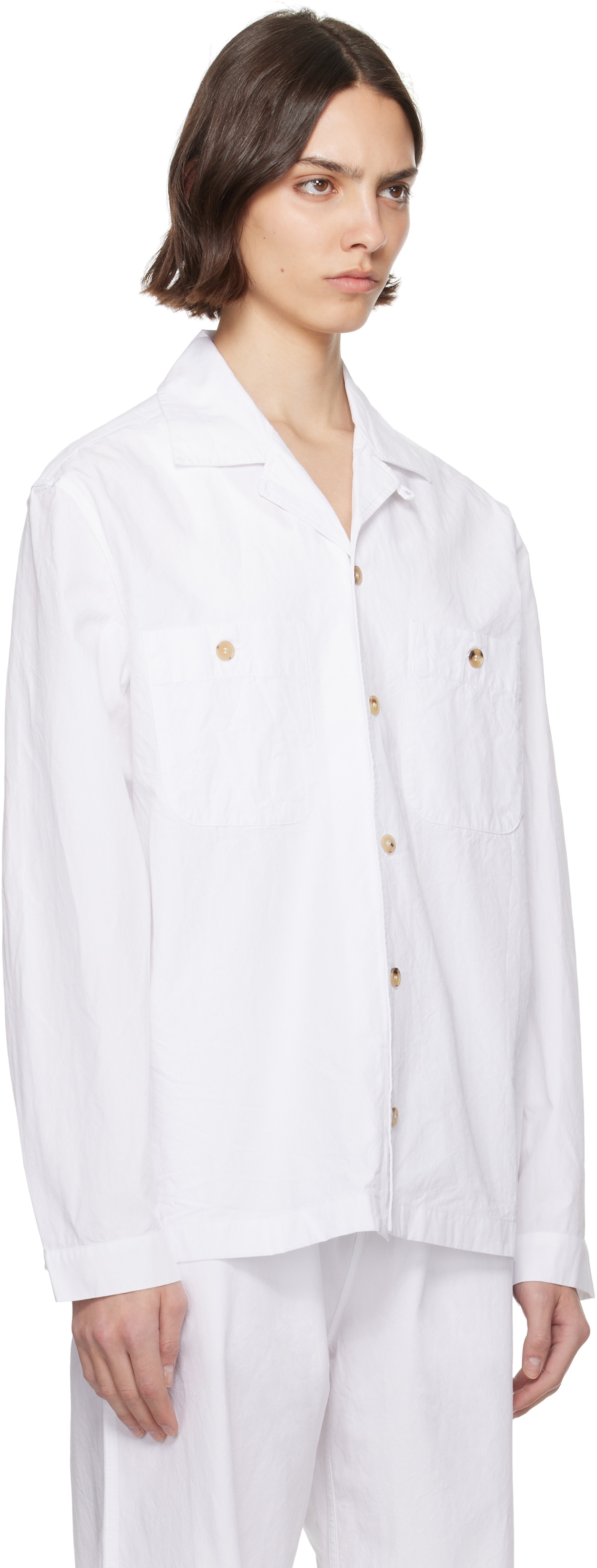 CDLP White Cotton Overshirt