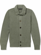 TOM FORD - Ribbed Wool and Silk-Blend Cardigan - Green