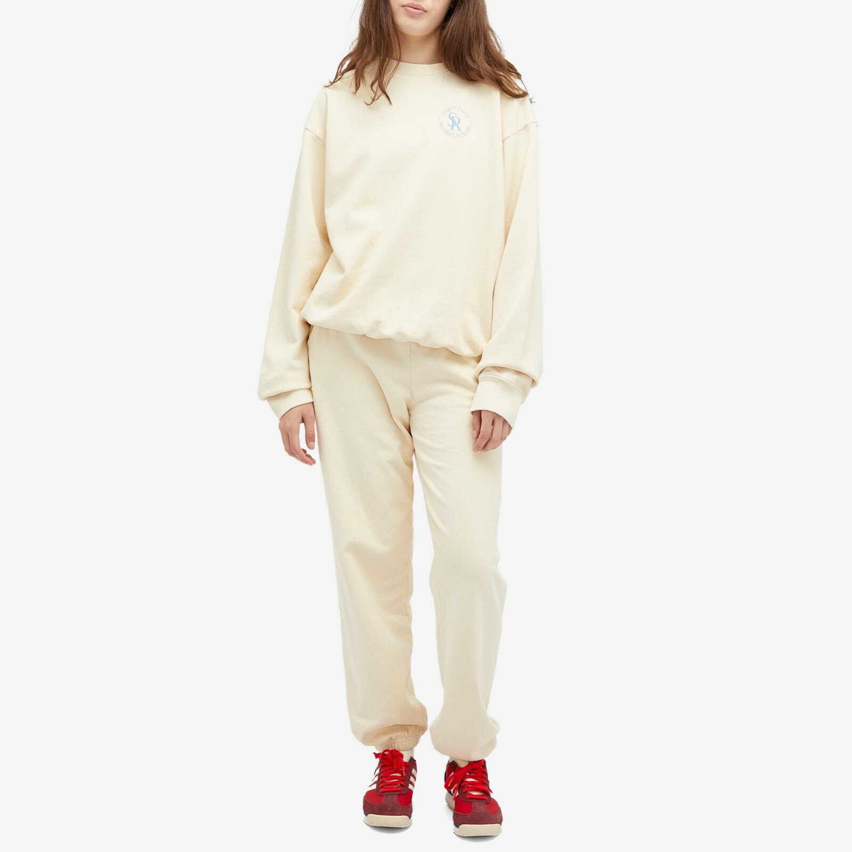 Sporty & Rich Men's S&R Sweat Pants in Cream/Sky Blue