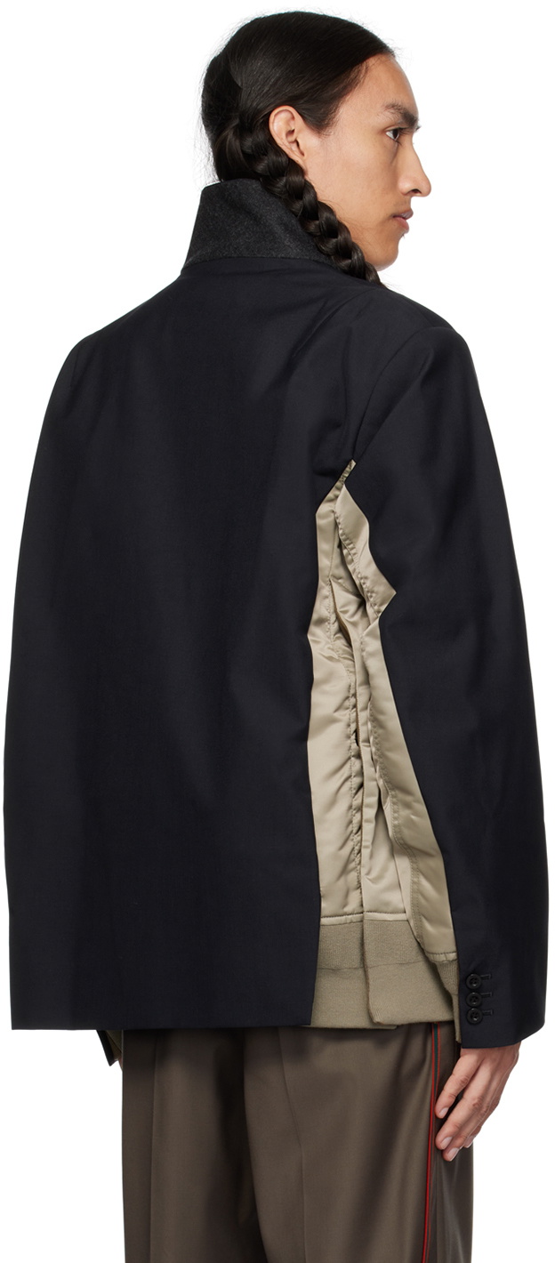 sacai clot grey navy