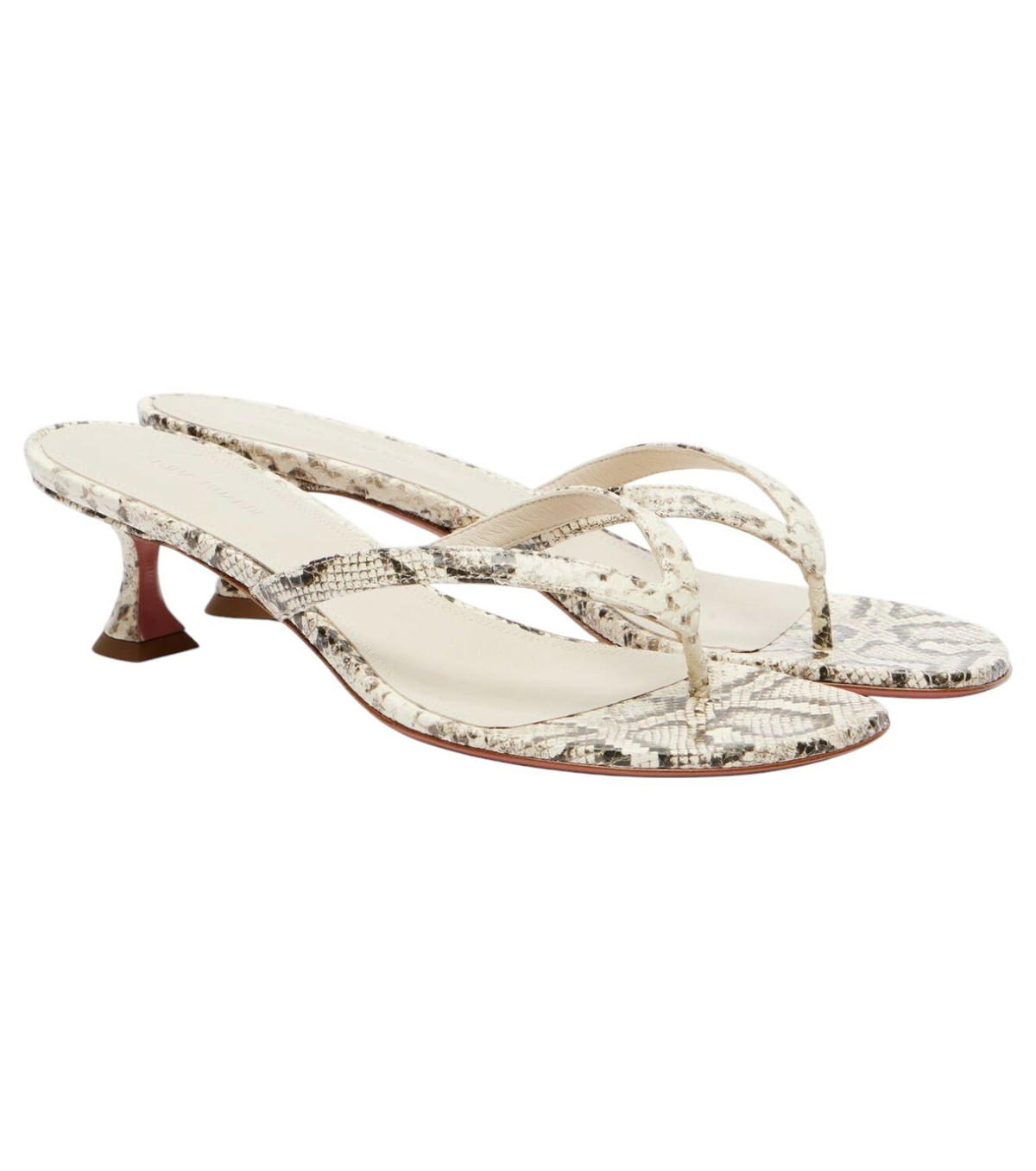 サンダル・ミュール AMINA MUADDI Silver leather Cameron thong mules Amina Muaddi Silver Leather Cameron Thong Mules Amina Muaddi