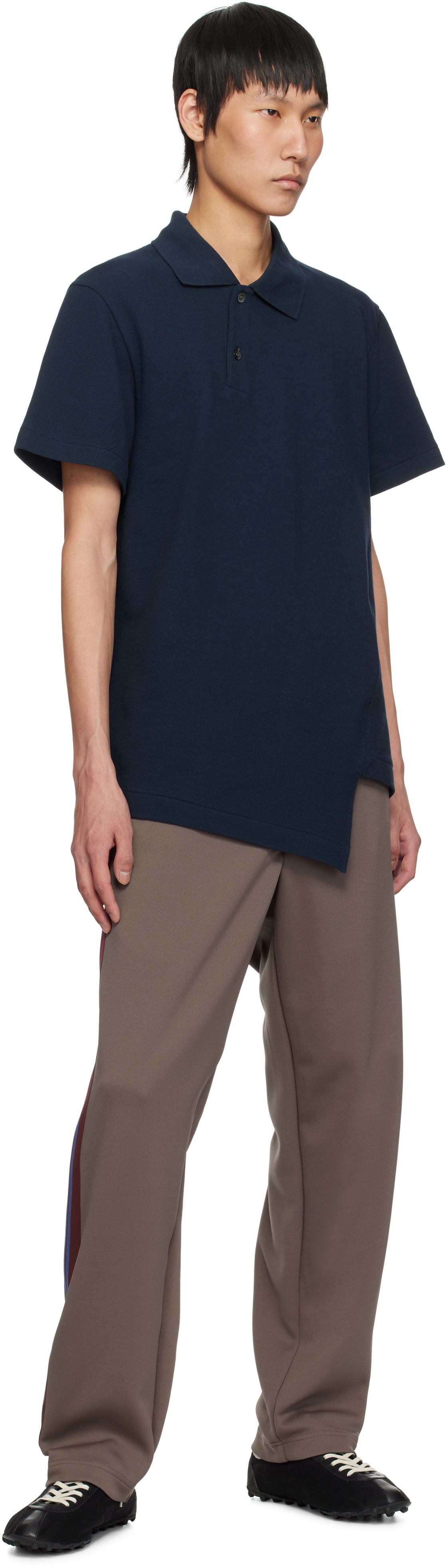 Comme des Garçons Homme Deux Navy Asymmetric Polo